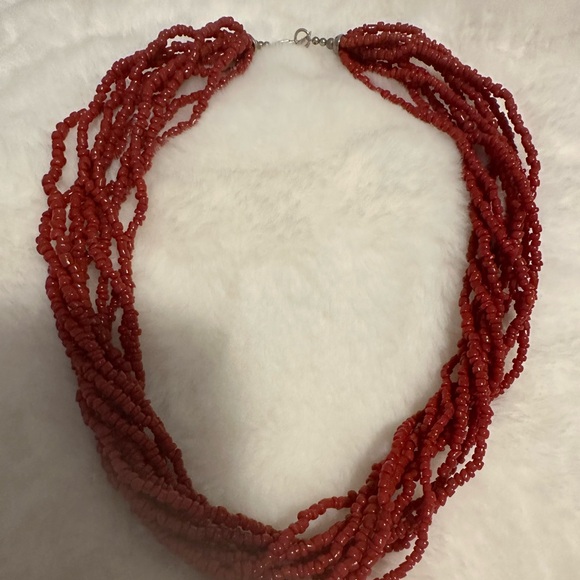 Silpada Jewelry - Vintage Silpada natural coral and 925 sterling silver 16" seed bead necklace